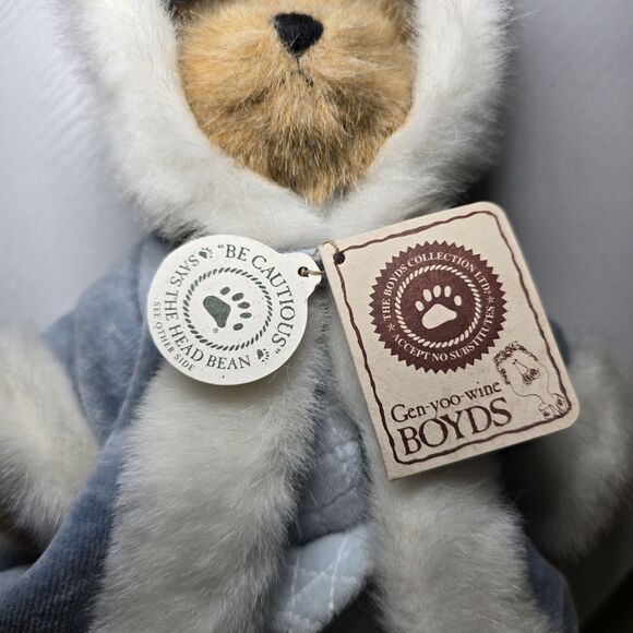 Boyds Bears Bailey Bear 8” Plush #9199-19V Blue Velour Coat Retired w/ Tags - Picture 6 of 8